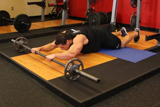 Rolamento Abdominal com Barra - Ajoelhado